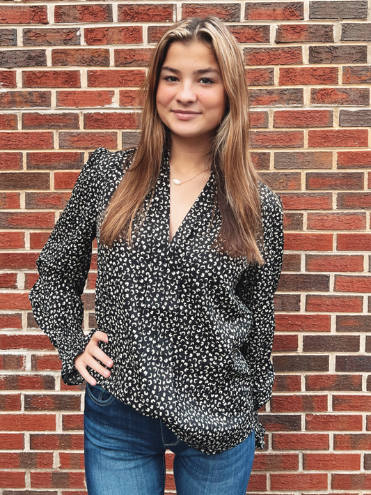 Animal Printed Long Sleeve Top