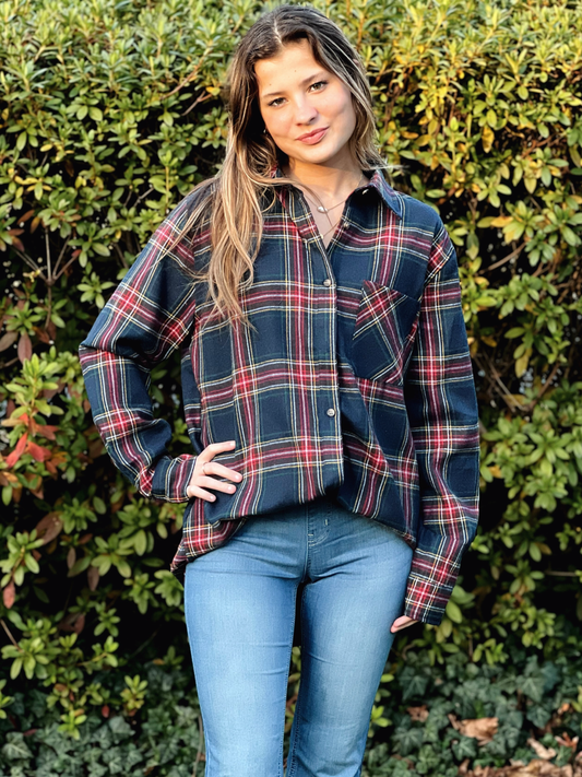 Plaid Button Down Top