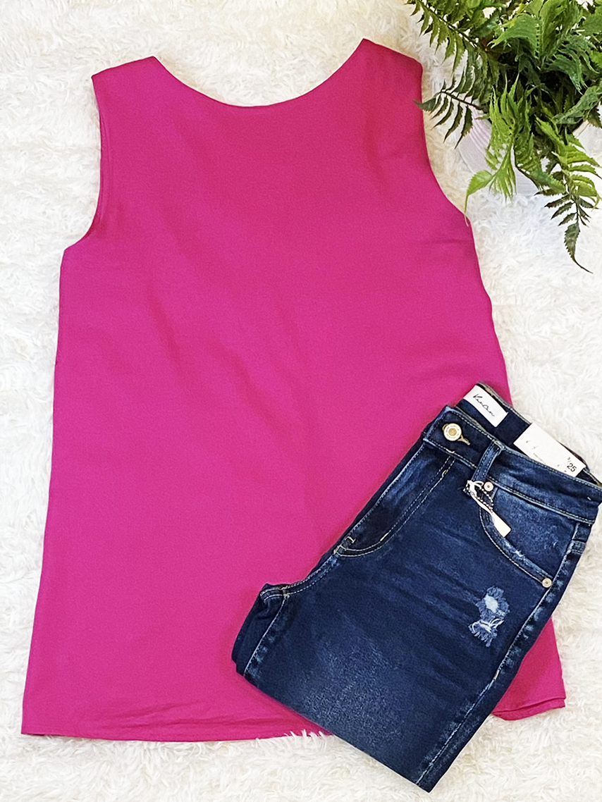 Reversible Solid Tank Top (Magenta)-FINAL SALE